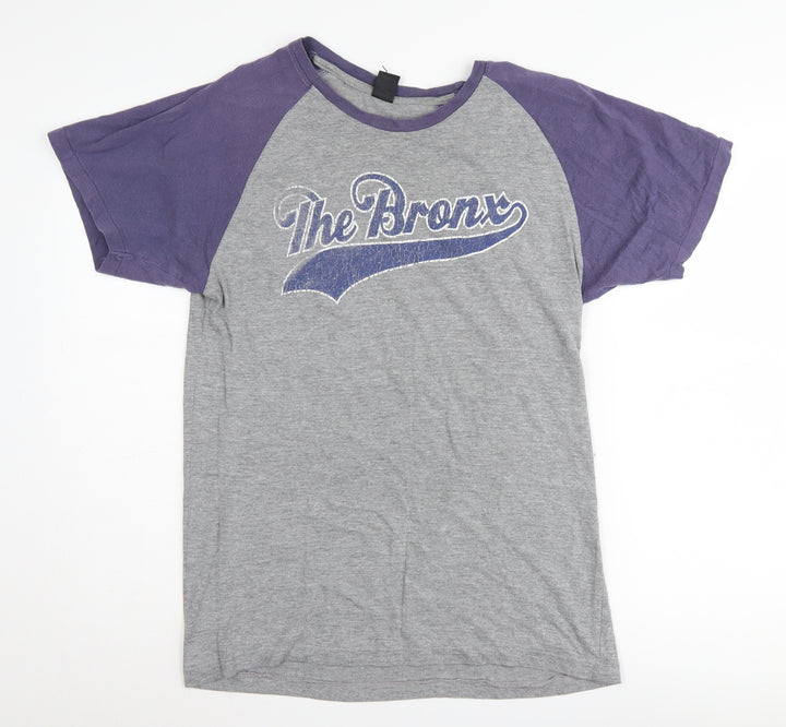 Point Men's Grey & Purple Graphic T-Shirt, Short Sleeve Size M