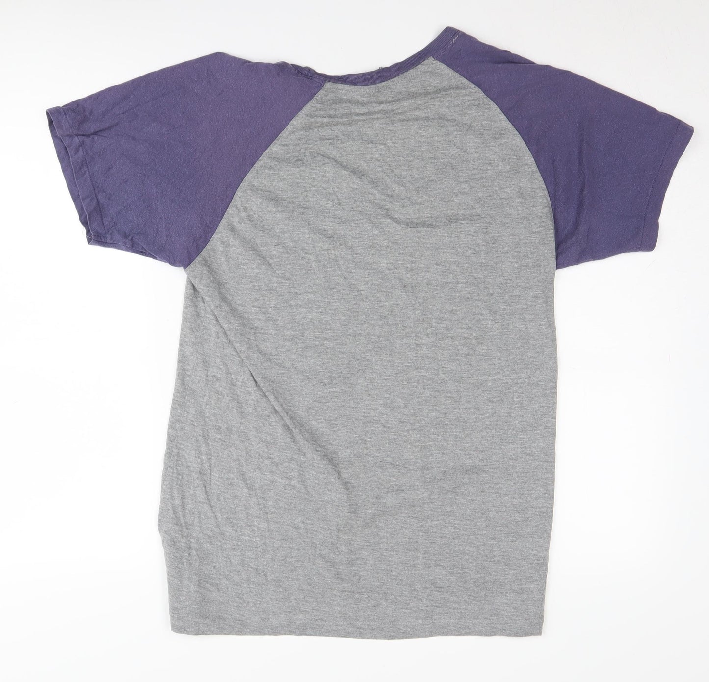 Point Men's Grey & Purple Graphic T-Shirt, Short Sleeve Size M