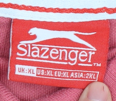 Slazenger Men's Pink Polo Shirt XL