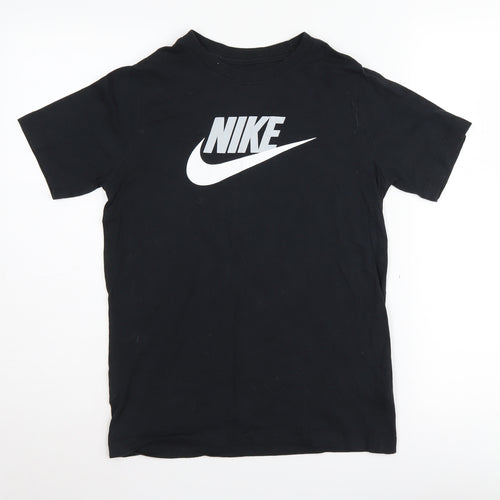 Nike Boys Black T-Shirt Large Casual Solid Logo