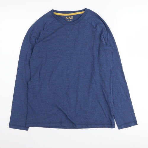Marks and Spencer Boys Blue Long Sleeve T-Shirt 11-12 Years