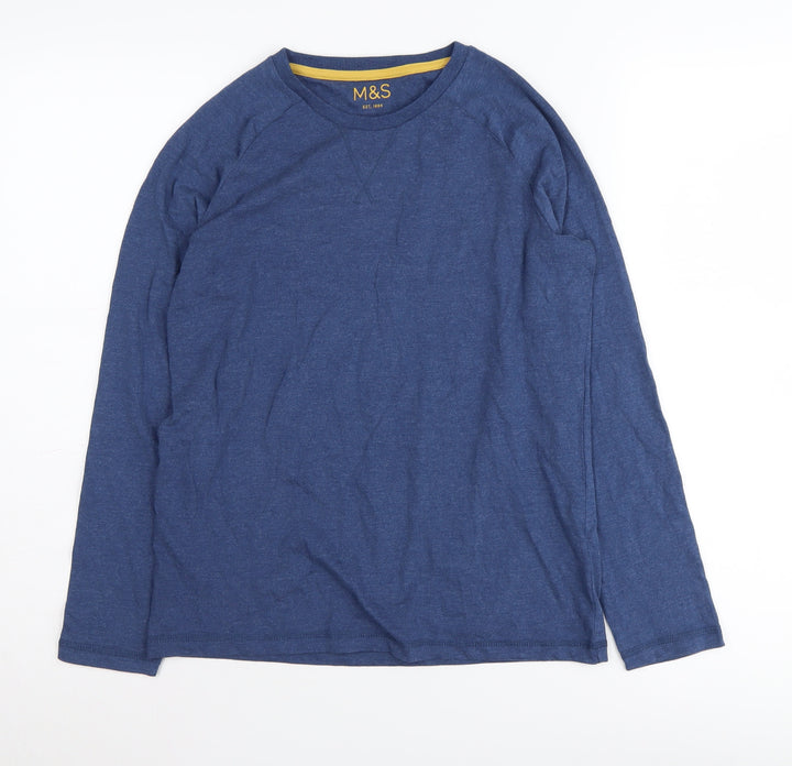 Marks and Spencer Boys Blue Long Sleeve T-Shirt 11-12 Years