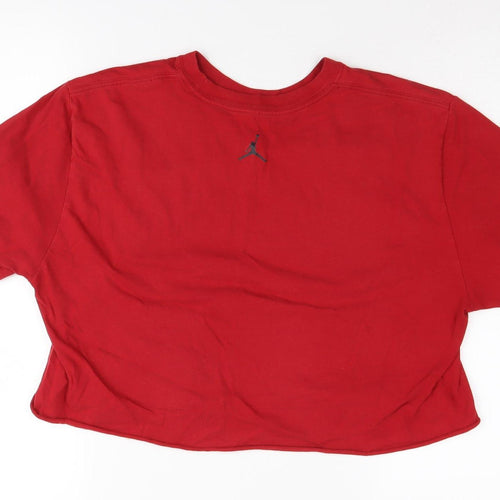 Jordan Flight Women's Red Cropped T-Shirt Crew Neck Size L