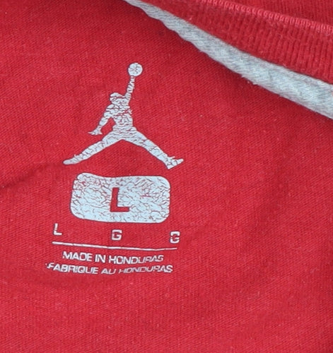 Jordan Flight Women's Red Cropped T-Shirt Crew Neck Size L