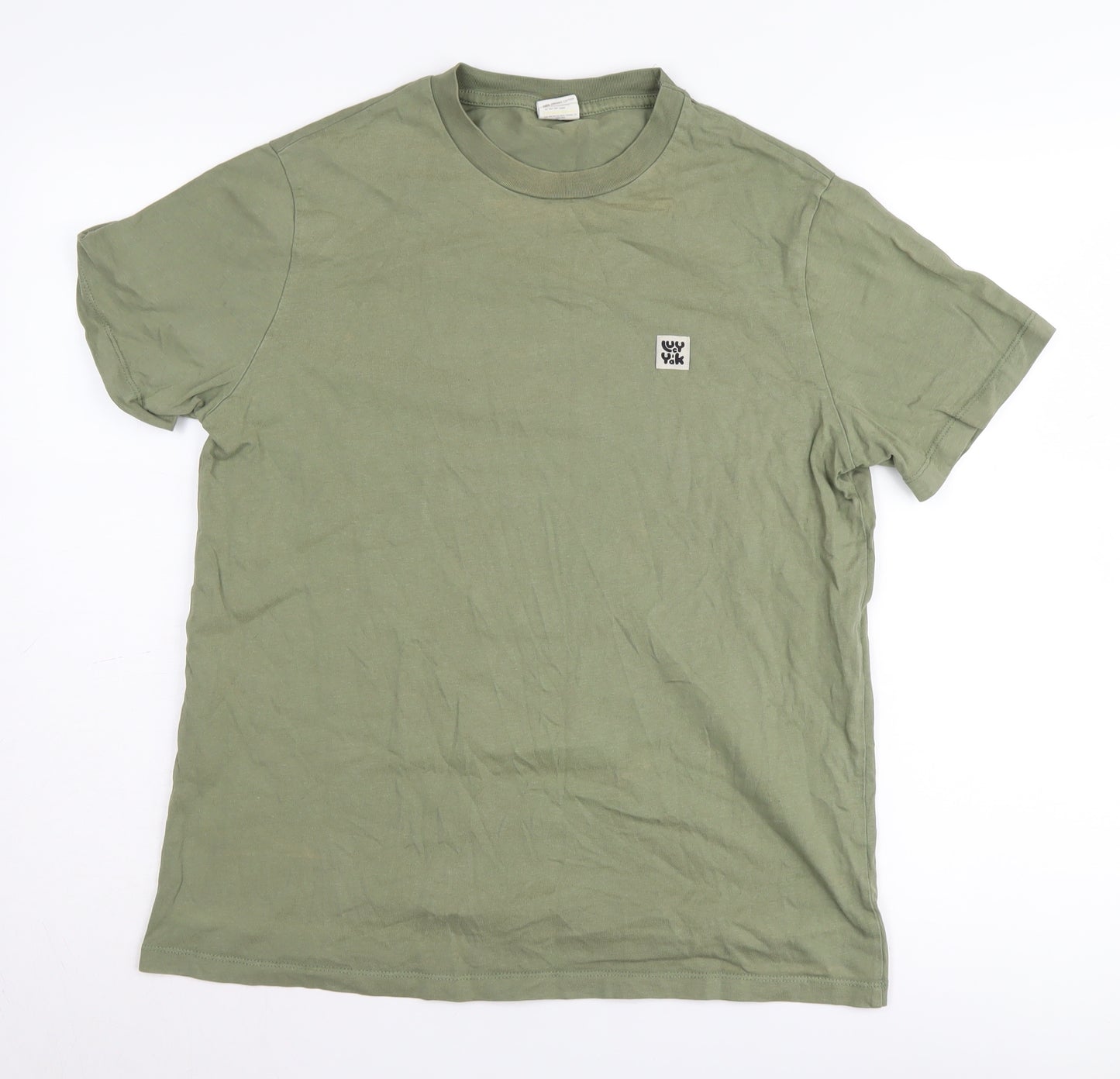 Uy Yak Men's Green Short Sleeve T-Shirt, Size S