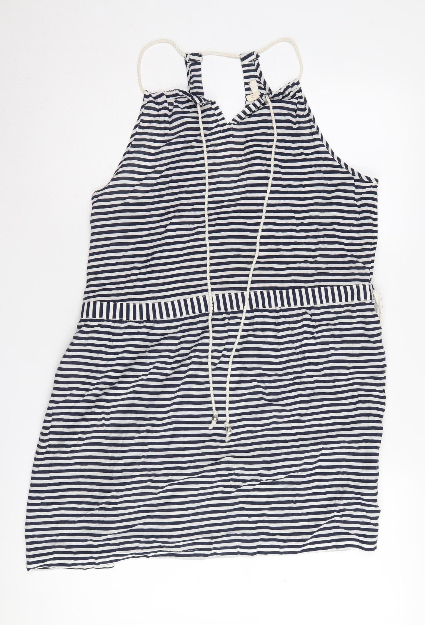 Next Women's Striped Sleeveless Halter Dress Size 10