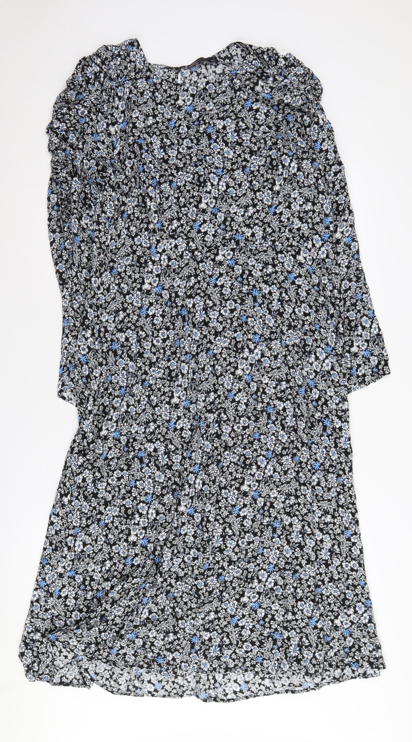 Marks and Spencer Women’s Black Floral Dress Size 16