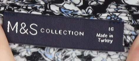 Marks and Spencer Women’s Black Floral Dress Size 16