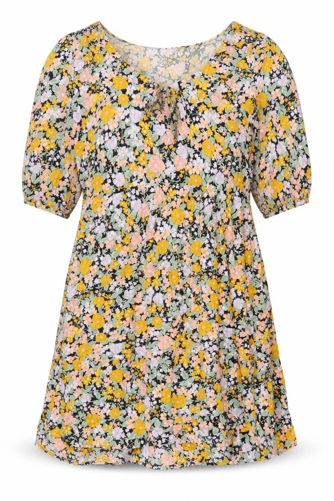 New Look Women's Floral A-Line Dress UK 16 Multicoloured