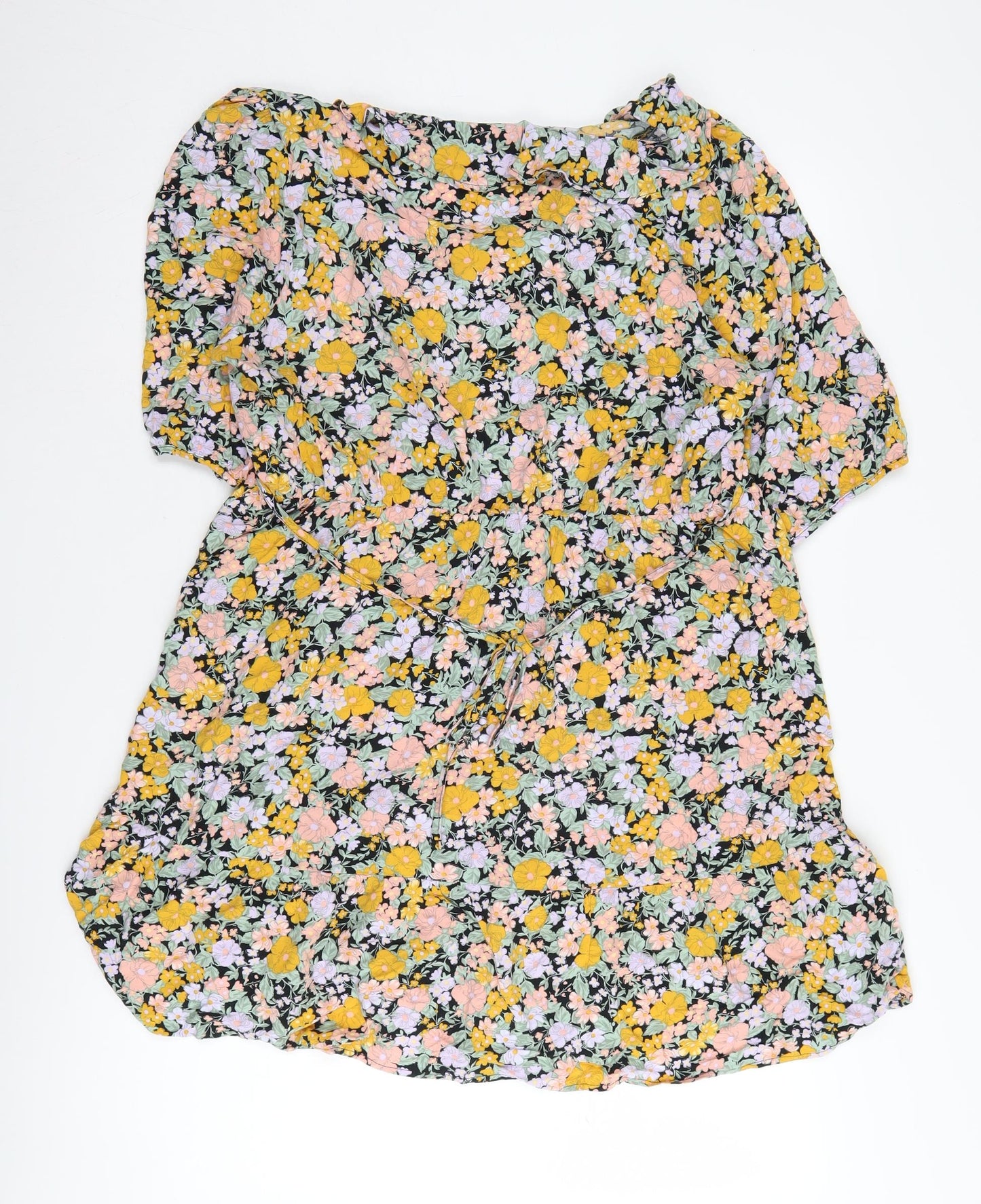 New Look Women's Floral A-Line Dress UK 16 Multicoloured