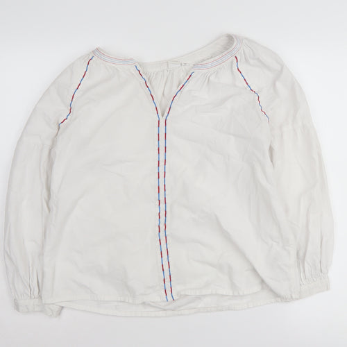 GAP Women White Embroidered Tunic Blouse M