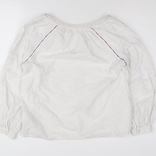 GAP Women White Embroidered Tunic Blouse M