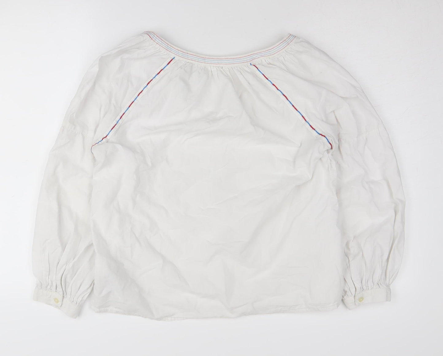 GAP Women White Embroidered Tunic Blouse M