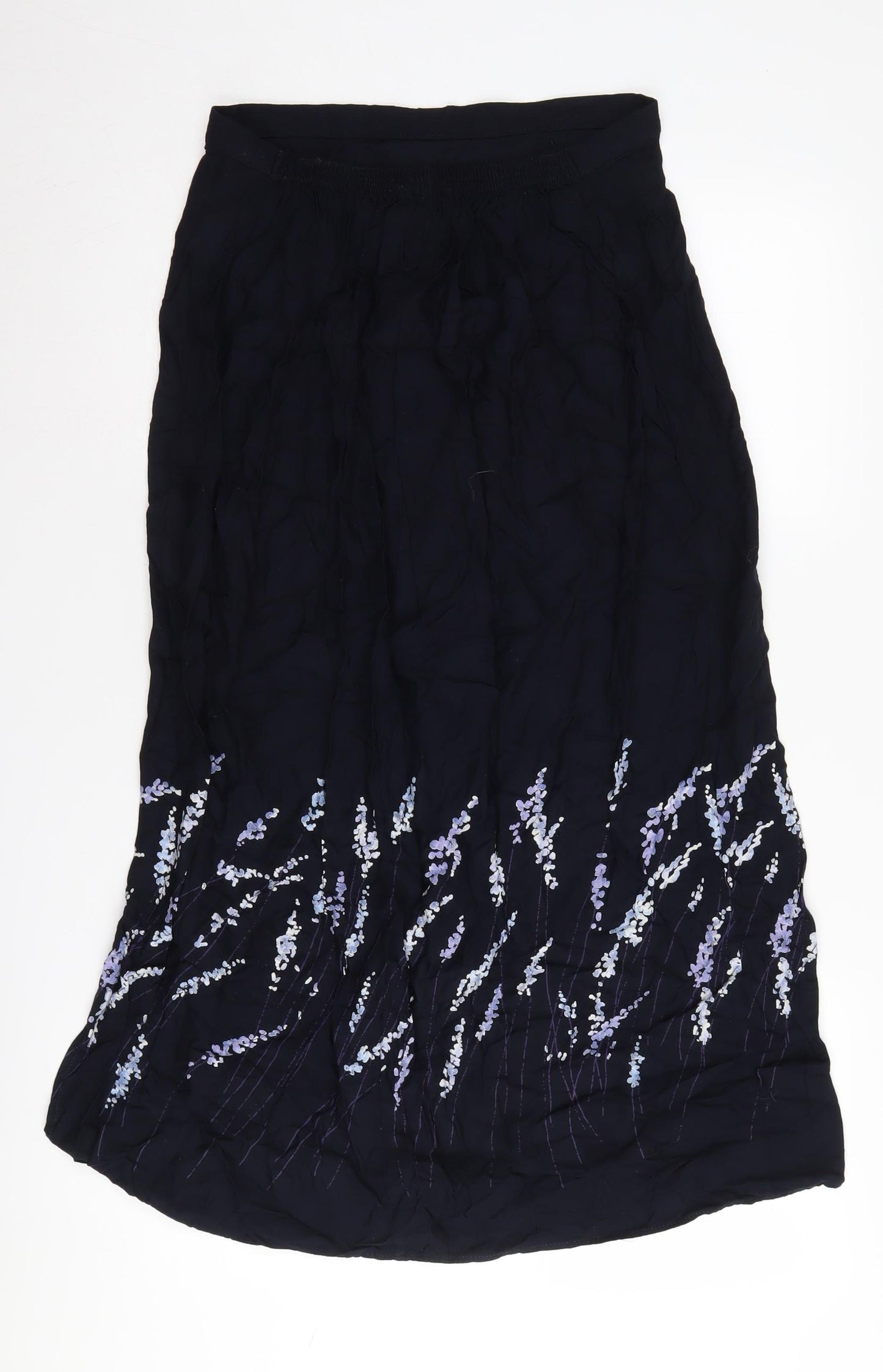 Essence Women's Black Embroidered Midi Skirt Size 16