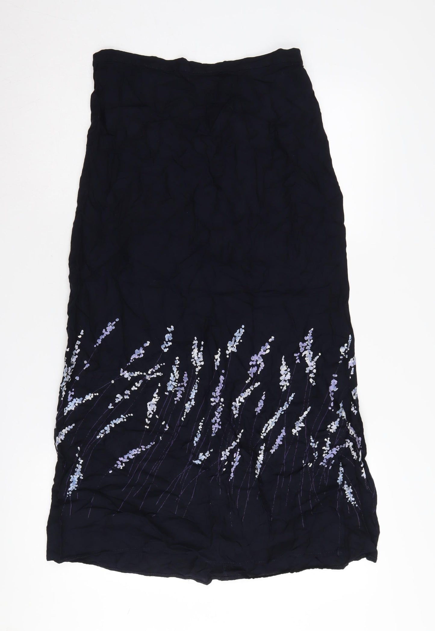 Essence Women's Black Embroidered Midi Skirt Size 16
