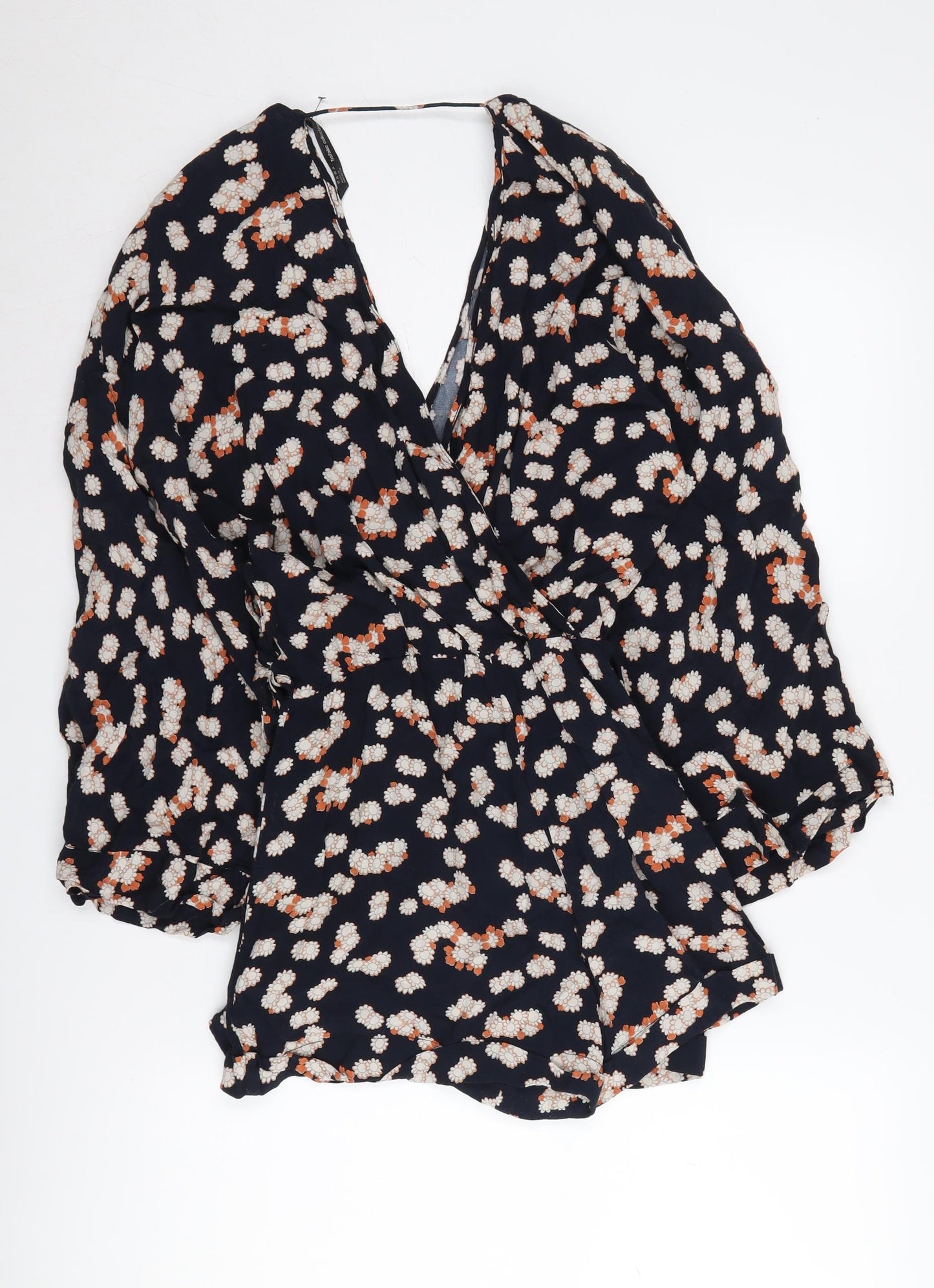 Zara Women's Multicoloured Floral V-Neck Playsuit Size 12