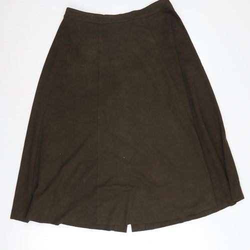 Zara Women's Brown A-Line Skirt M Button Casual