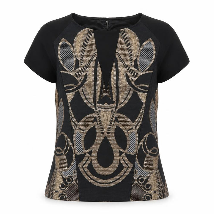 Ted Baker Women's Geometric Black Top L