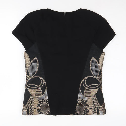 Ted Baker Women's Geometric Black Top L