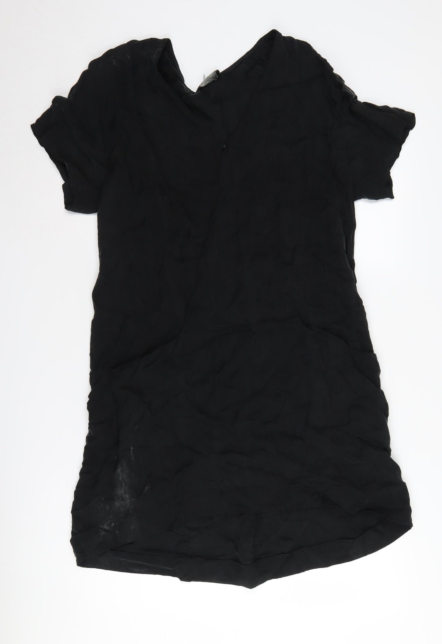 COS Black Women's V-Neck Short Sleeve Dress