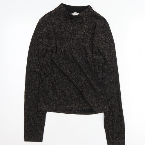 Miss Selfridge Women’s Black Mock Neck Blouse Size 12