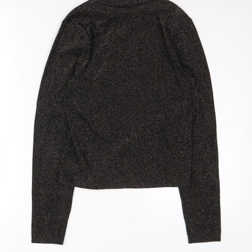 Miss Selfridge Women’s Black Mock Neck Blouse Size 12