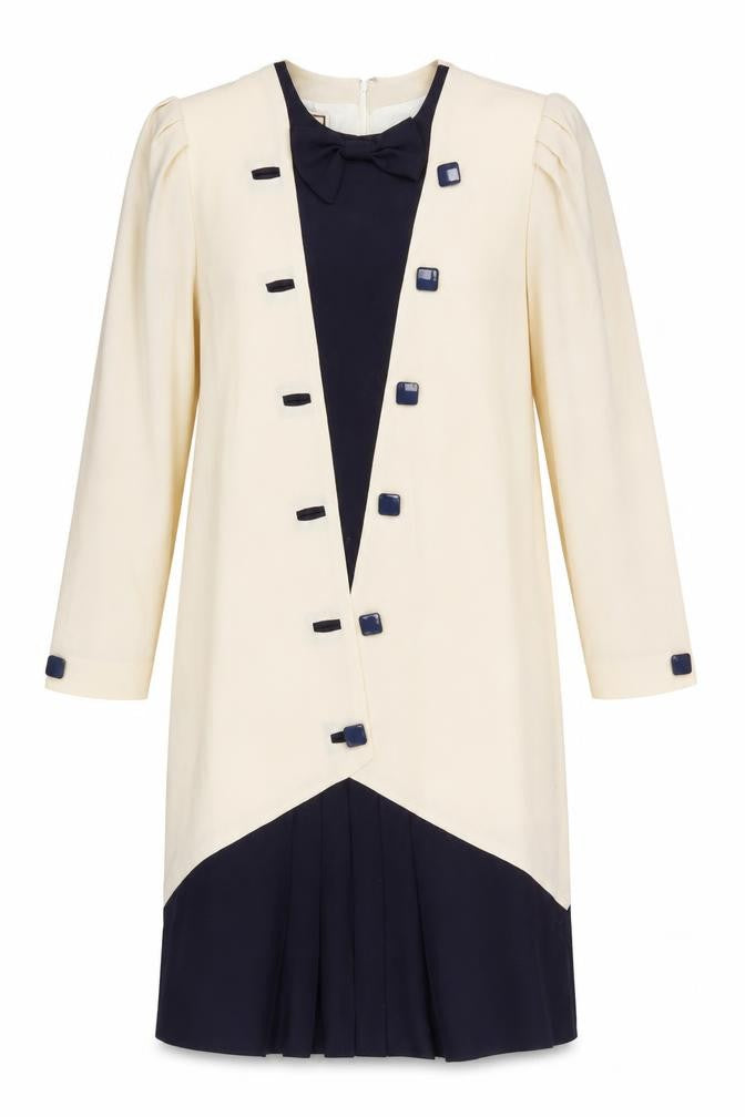 Mansfield Women's Ivory Black Shift Dress UK 14, Classic Look