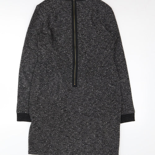 Topshop Women Black Dress UK 12 Long Sleeve Elegant