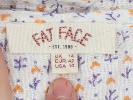 Fat Face Women's Floral Multicoloured Tunic Blouse Size 14