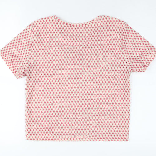 Zara Women’s Pink Geometric Short Sleeve T-Shirt