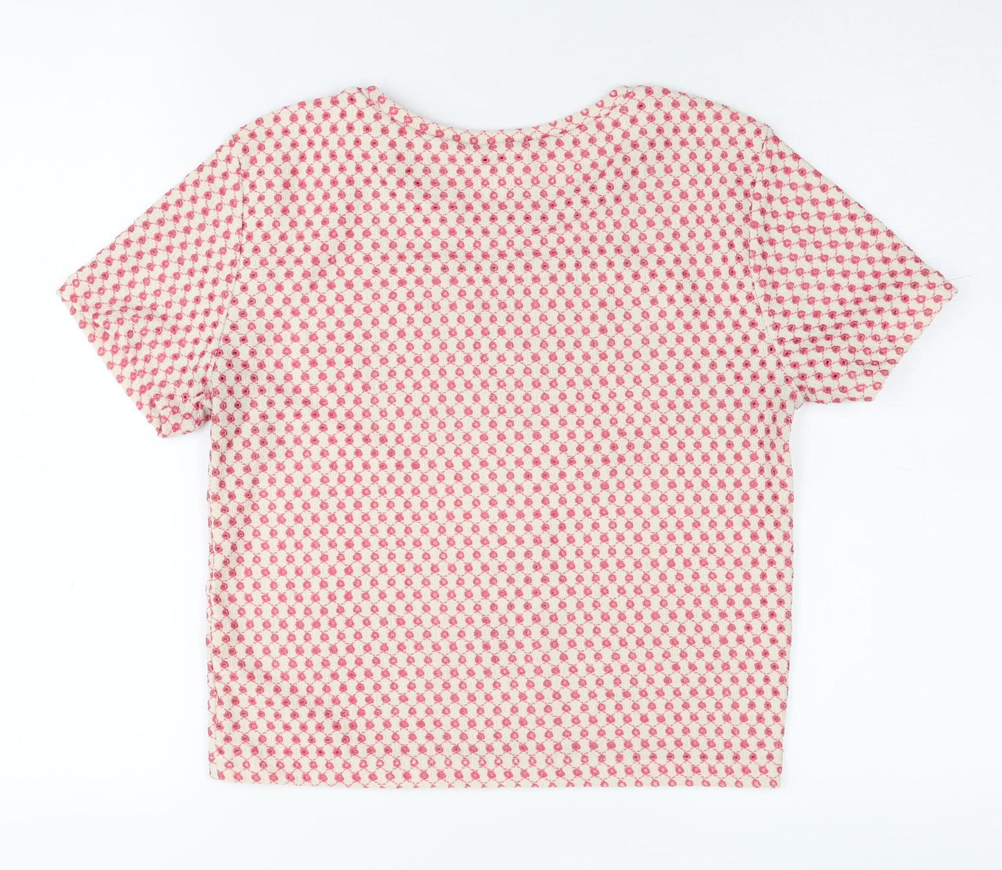 Zara Women’s Pink Geometric Short Sleeve T-Shirt