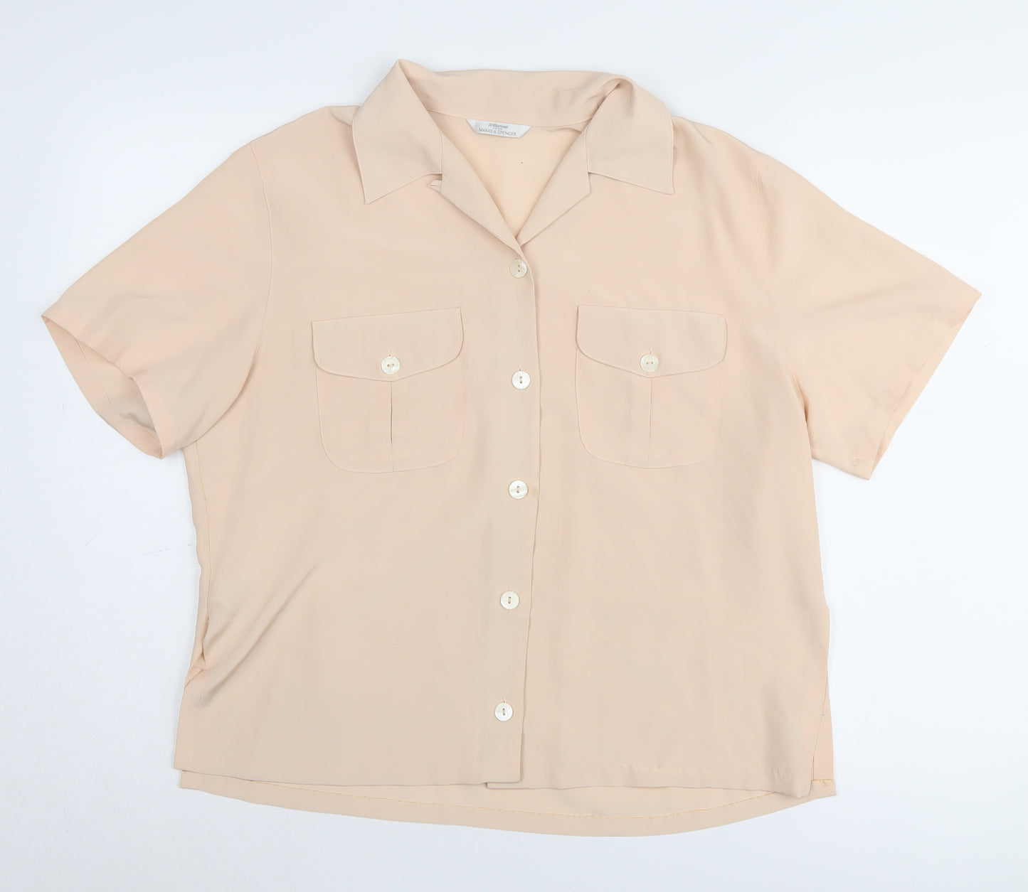 Marks and Spencer Women's Beige Button-Up Shirt