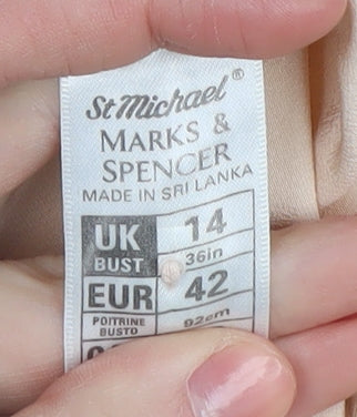 Marks and Spencer Women's Beige Button-Up Shirt