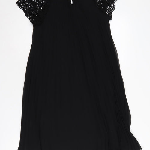 Zara Women's Black XS Crochet Cap Sleeve Dress