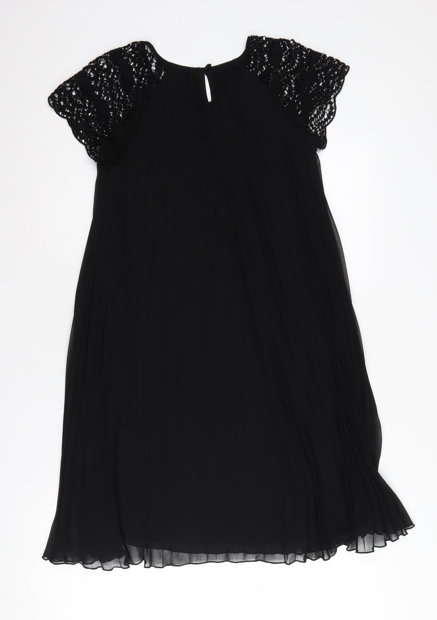 Zara Women's Black XS Crochet Cap Sleeve Dress