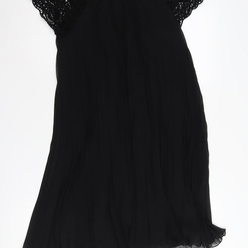 Zara Women's Black XS Crochet Cap Sleeve Dress