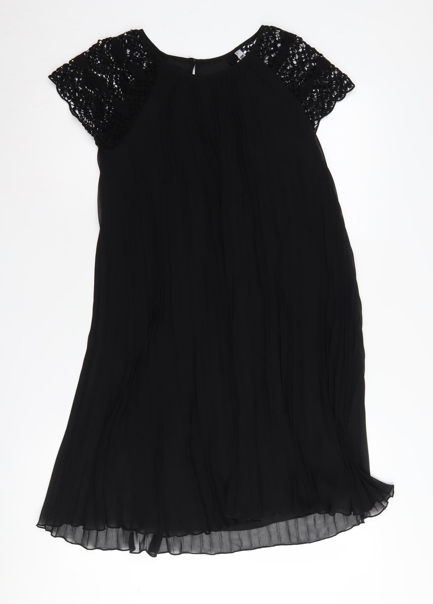 Zara Women's Black XS Crochet Cap Sleeve Dress