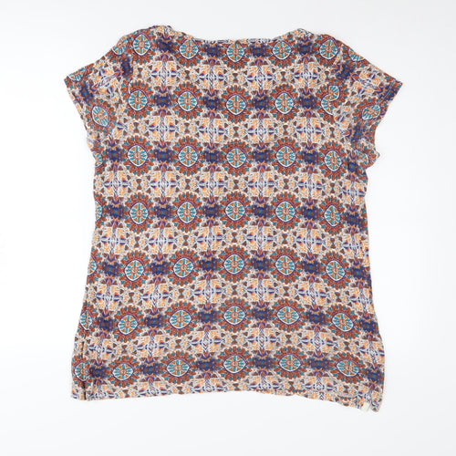 Fat Face Women's Multicoloured Geometric T-Shirt UK 14