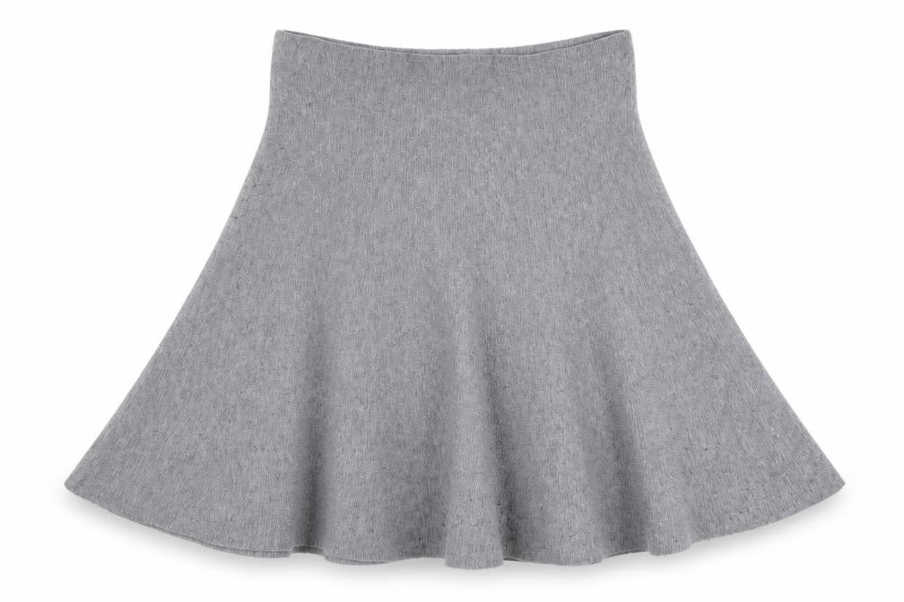 Front view of Vero Moda Women's Grey A-Line Skirt, size S