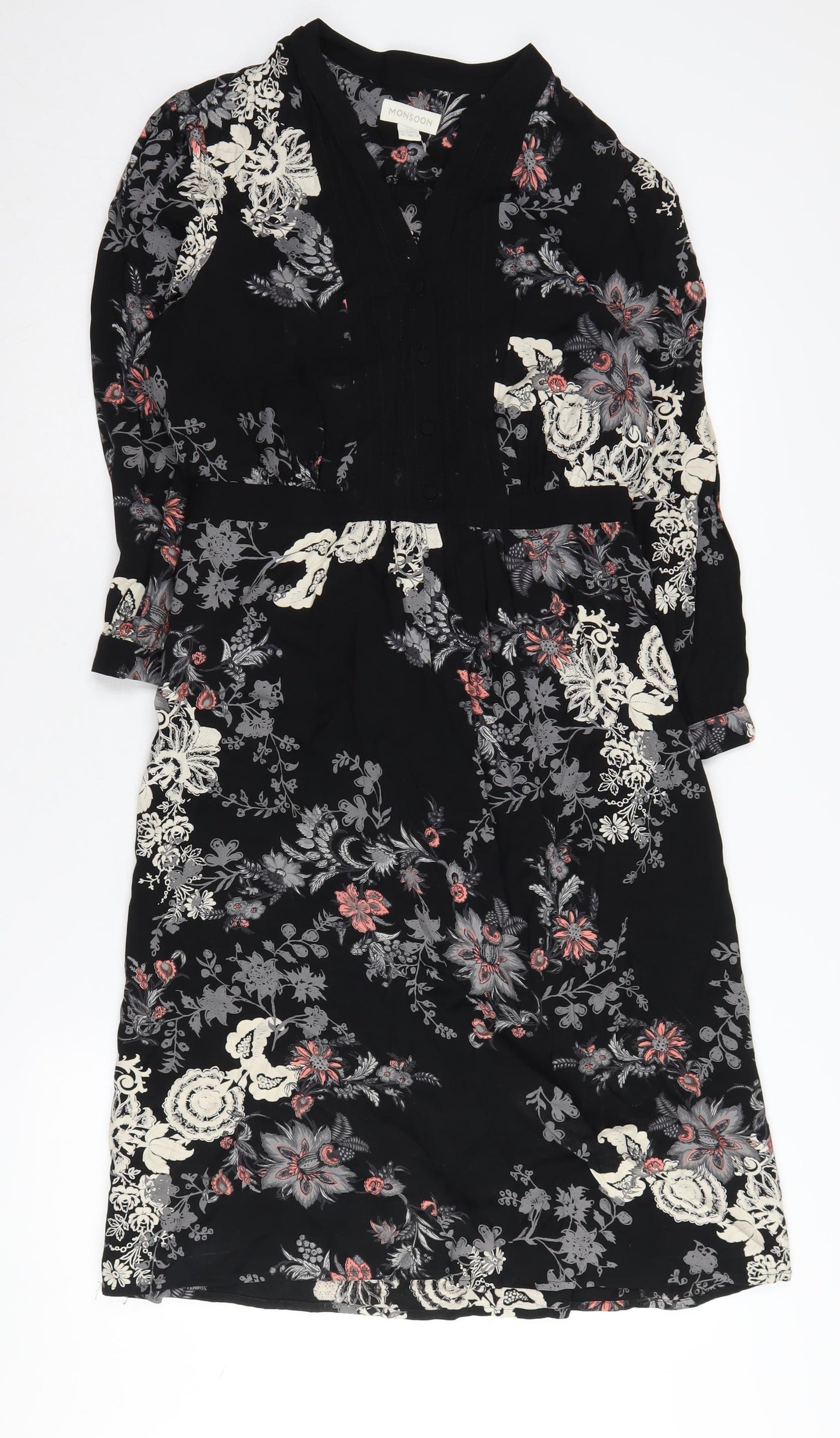 Monsoon Women's Floral Black Dress Size 12