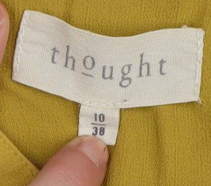 Thought Women's Yellow Cotton Blouse Size 10