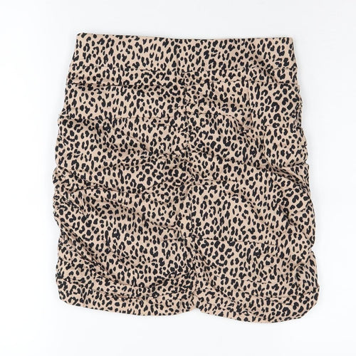 Zara Women's Beige Animal Print Skirt, Size S