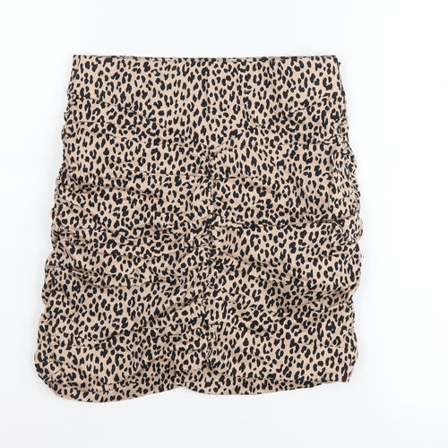 Zara Women's Beige Animal Print Skirt, Size S