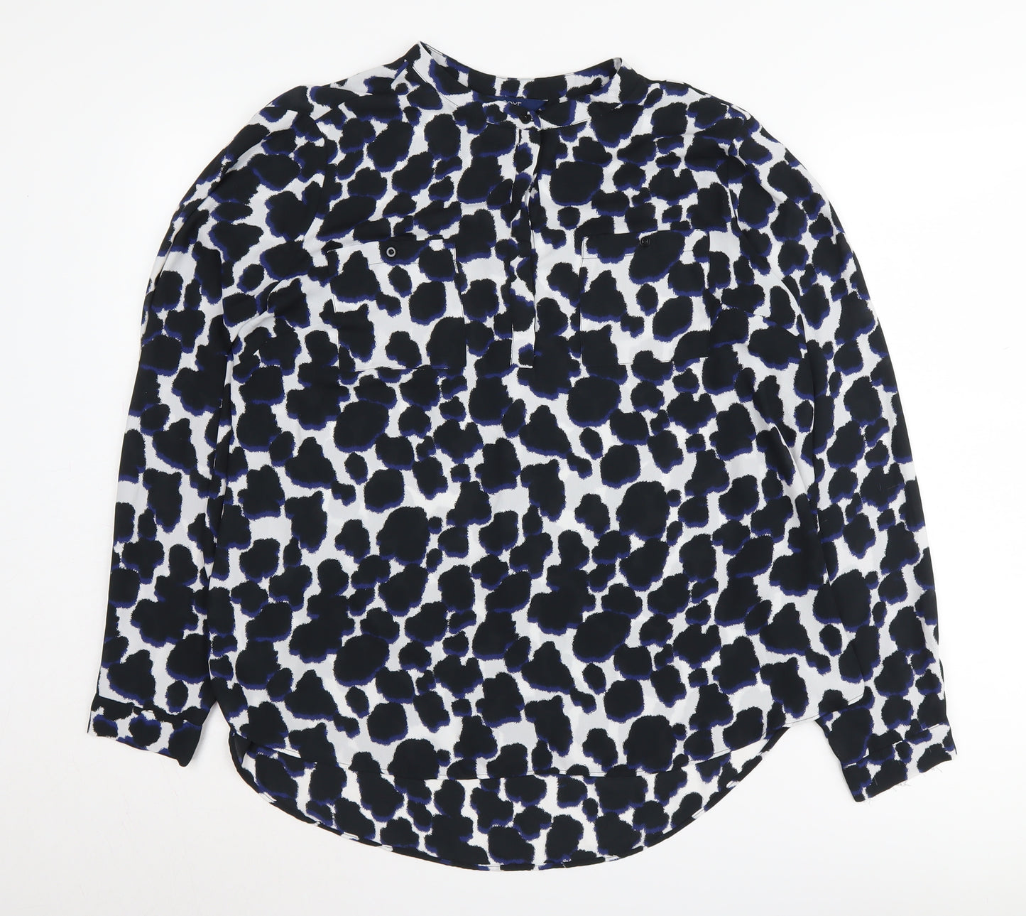 Next Women's Black Animal Print Long Sleeve Blouse