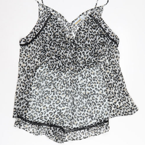 Lipsy Women's Multicoloured Animal Print Playsuit Size 8