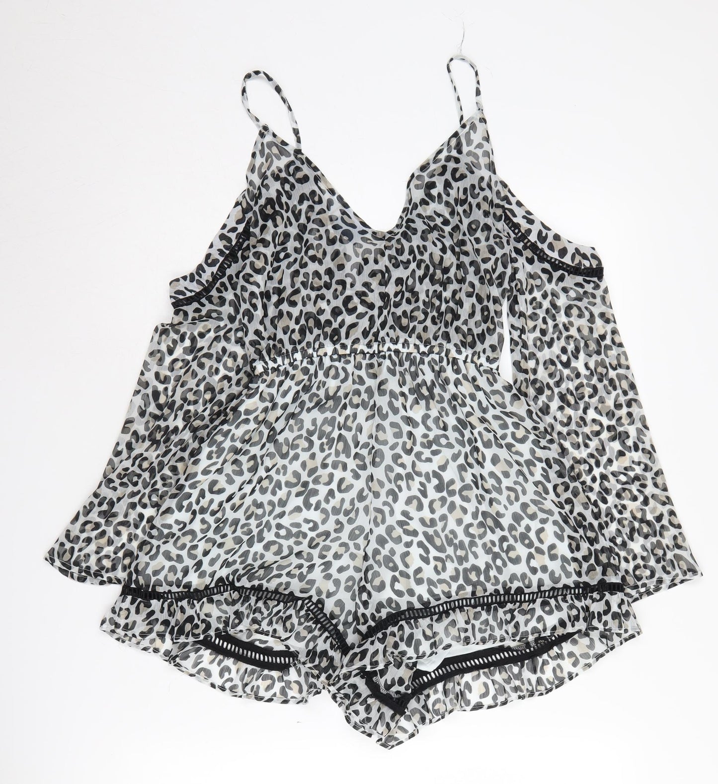 Lipsy Women's Multicoloured Animal Print Playsuit Size 8