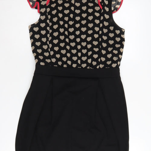 Lipsy London Women's Black Mini Dress Size 14
