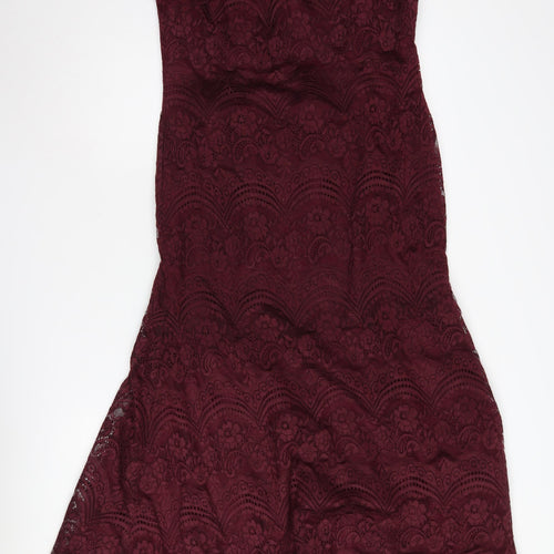 La Femme Women's Red Lace Sheath Dress Size 12