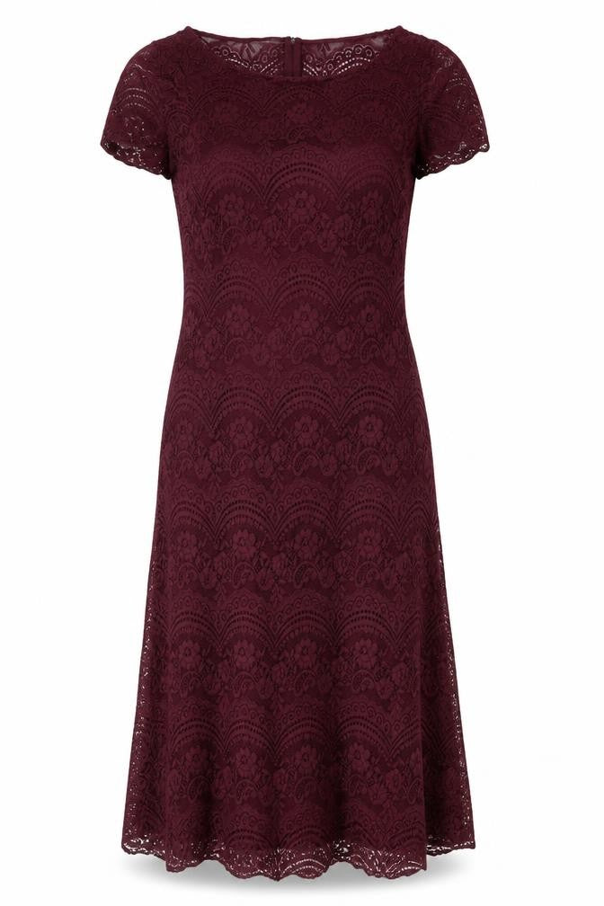 La Femme Women's Red Lace Sheath Dress Size 12