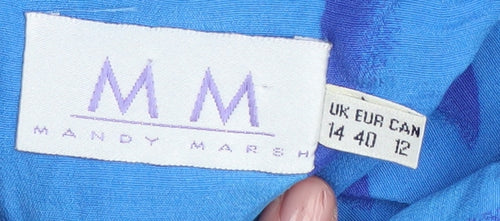 Mandy Marsh Women's Blue Tie Dye Midi Shirt Dress UK 14